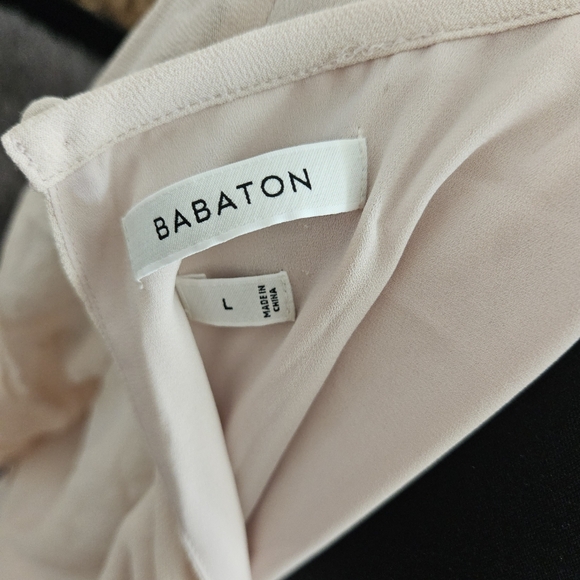 Aritzia Babaton Keagan Romper Crepe Pockets Cream Large New - Picture 7 of 9